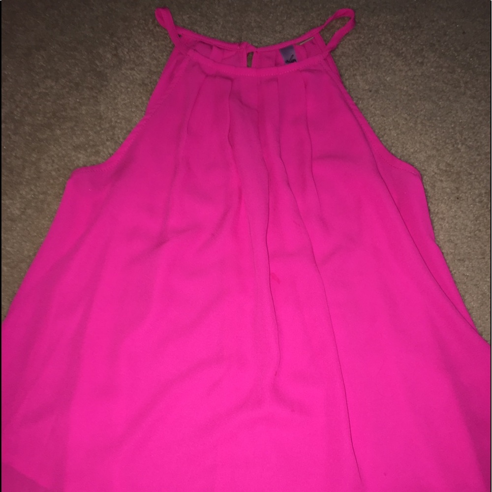 high neck pleated top